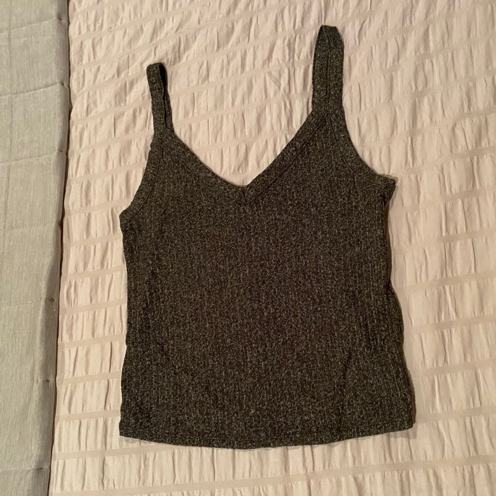 American Eagle Soft Ribbed Knit Army Green Tank